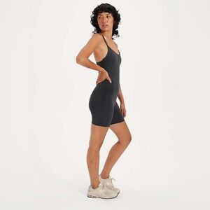Girlfriend Collective Black Barre Unitard, S